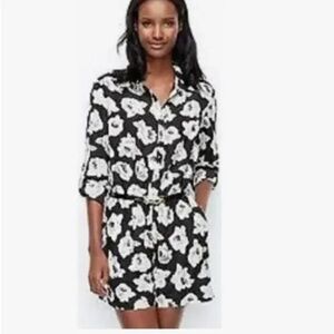 ANN TAYLOR Black & White Floral Button-Front Romper - Size 12